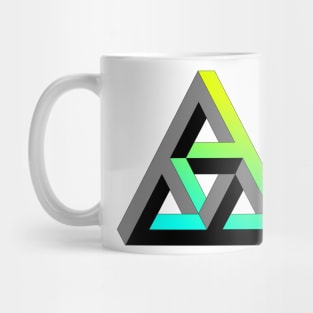 Even more impossible triangle with cyan to yellow gradient Mug